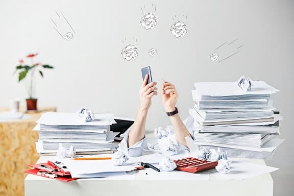 Business professional with paperwork